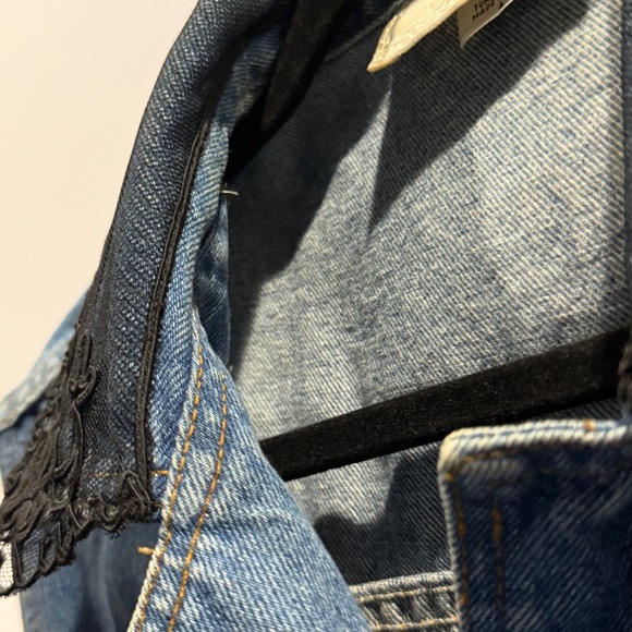 Vtg Magnet Art Denim Lace Trim Vest Lynn Yake Made USA L - Picture 6 of 14